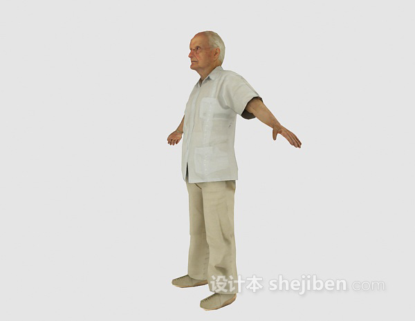 设计本老人人物免费3d模型下载