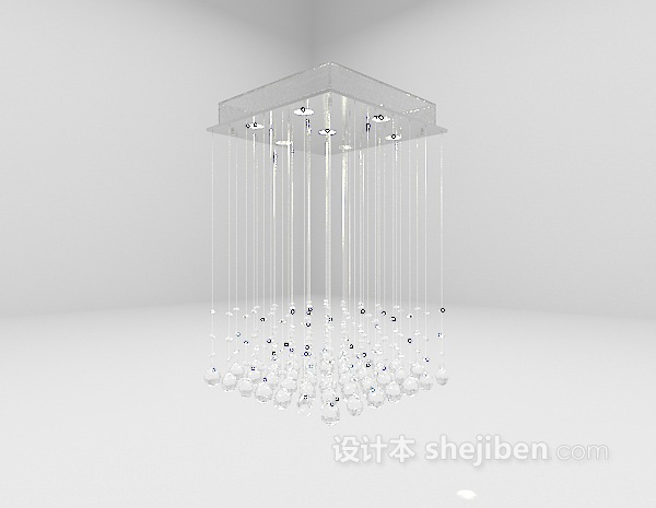 免费现代简约水晶吊灯3d模型下载