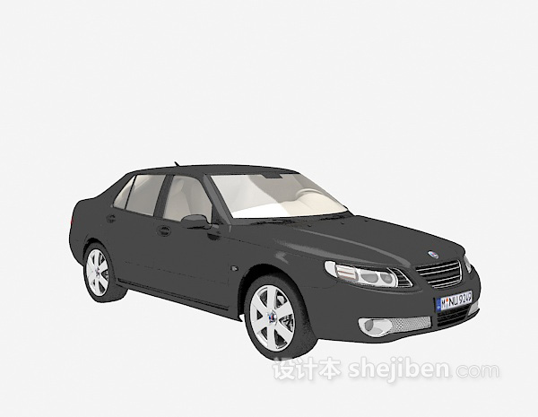 设计本黑色的汽车3d模型下载