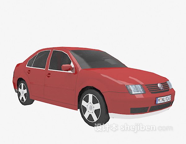 设计本红色大众车的3d模型下载