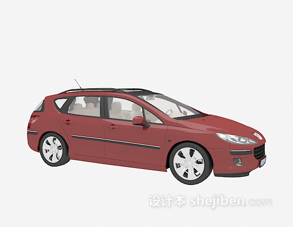 现代风格红色汽车免费3d模型下载