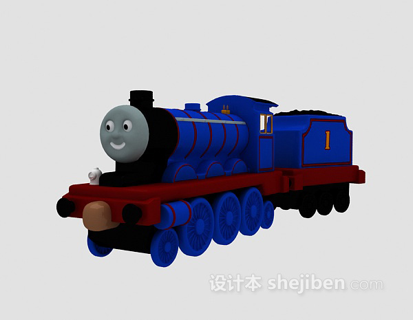 现代风格儿童玩具蒸汽火车 3d模型下载