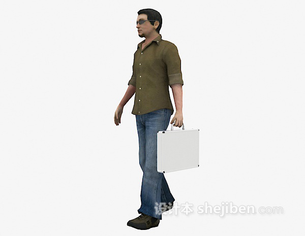 免费行走中的男士3d模型下载