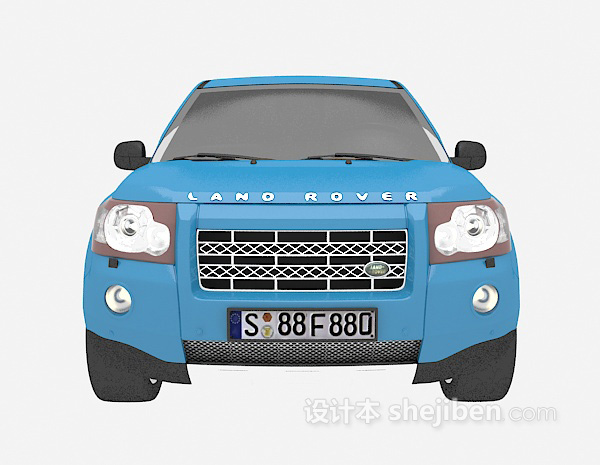 蓝色汽车免费3d模型下载