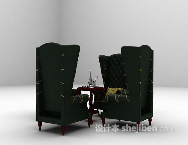 欧式风格欧式桌椅组合推荐3d模型下载