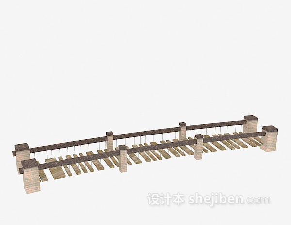 设计本石吊桥3d模型下载