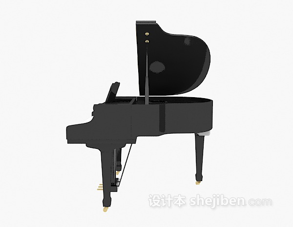 免费黑色三角钢琴3d模型下载