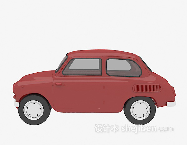 免费红色汽车3d模型下载-设计本3D模型下载