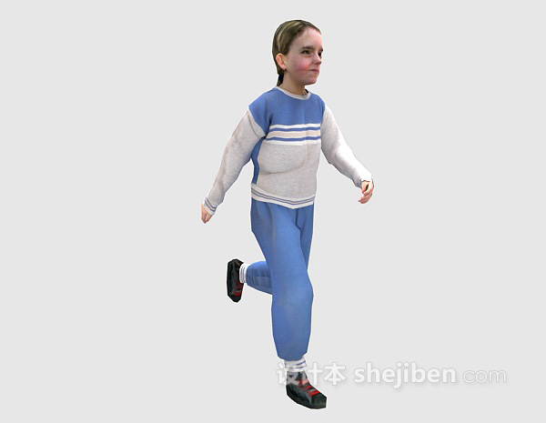 现代风格跑步中的女人3d模型下载