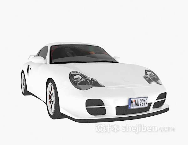 设计本白色跑车免费3d模型下载