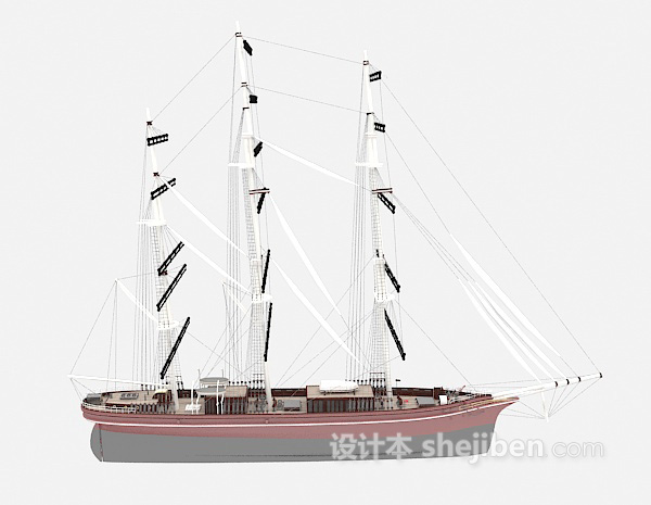 大的帆船3d模型下载