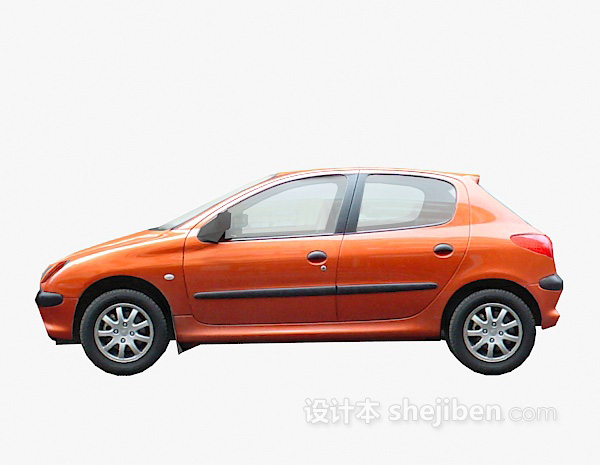 橙色车3d模型下载