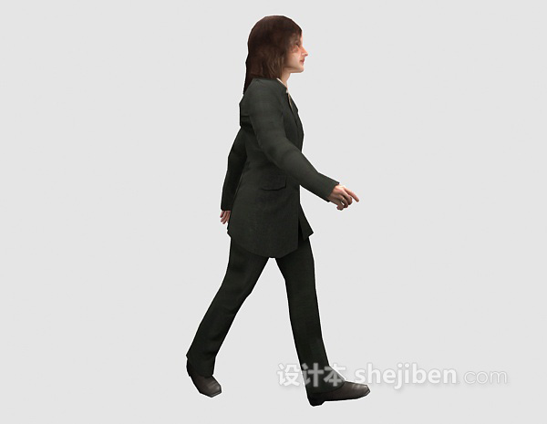 现代风格行走中的女士3d模型下载