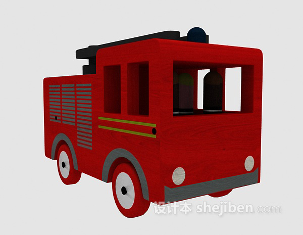 设计本红色儿童玩具车3d模型下载