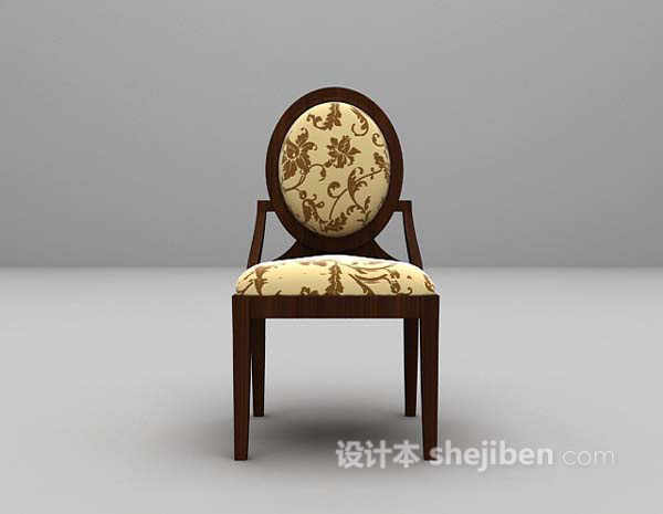 设计本棕色椅子3d模型下载
