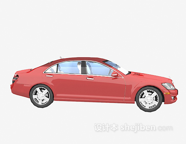现代风格红色奔驰汽车3d模型下载