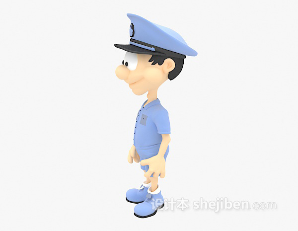免费儿童玩具警察3d模型下载