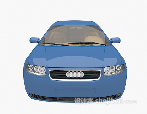 设计本蓝色小车3d模型下载