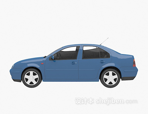现代风格蓝色大众车的3d模型下载