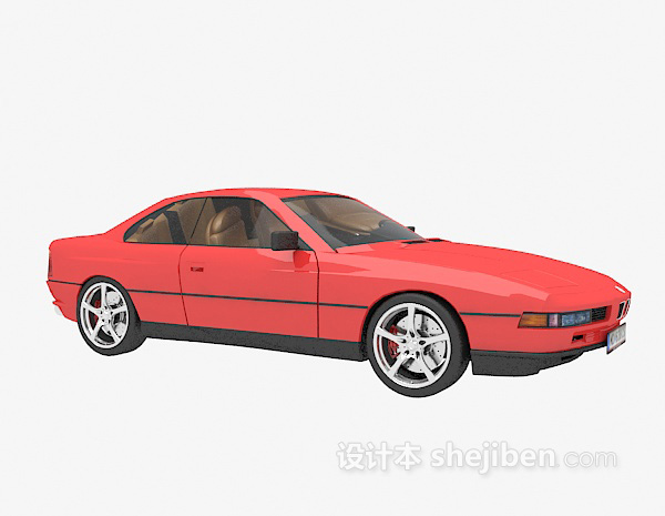 现代风格红色小轿车的3d模型下载
