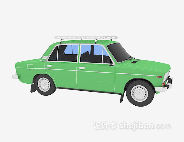 现代风格绿色汽车3d模型下载