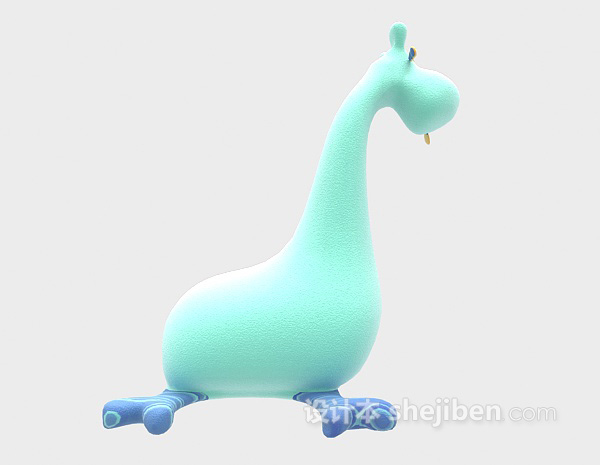 现代风格卧地长颈鹿玩具Max3d模型下载