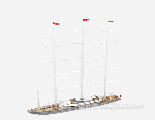 设计本帆船免费3d模型下载