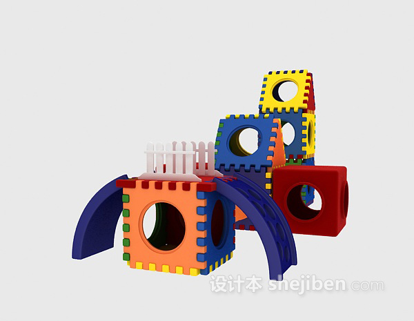 现代风格儿童玩具组合 3d模型下载