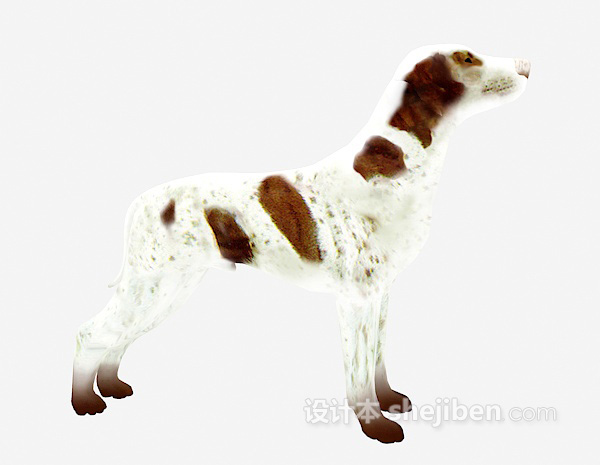 现代风格白色狗动物 3d模型下载