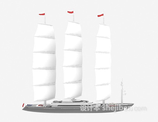舰艇帆船3d模型下载