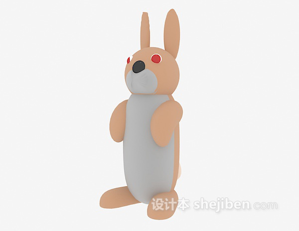 免费儿童玩具兔子3d模型下载