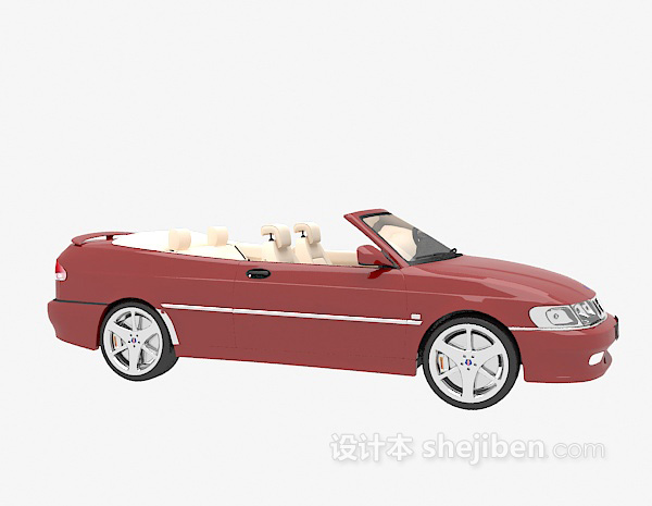 现代风格红色小车3d模型下载