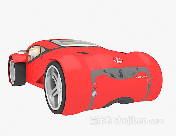 设计本红色跑车3d模型下载