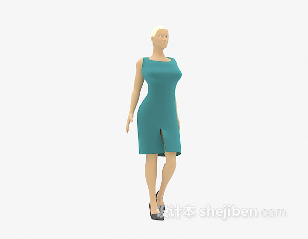 设计本长裙女士3d模型下载