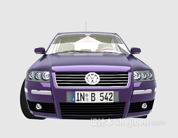 紫色大众车3d模型下载