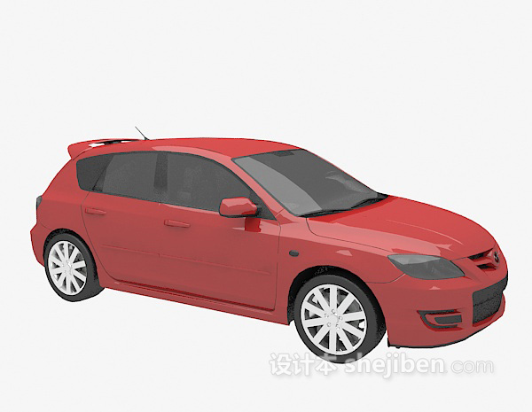 现代风格红色小车3d模型下载