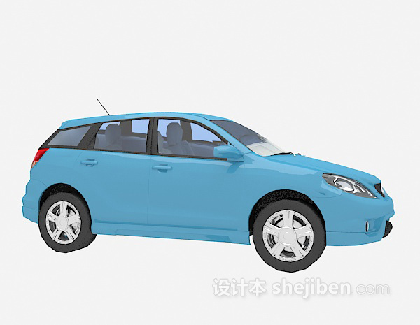 现代风格免费蓝色汽车3d模型下载