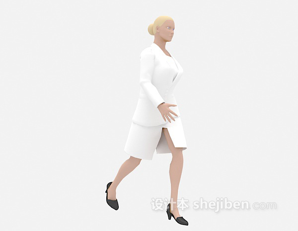 现代风格白衣女士3d模型下载