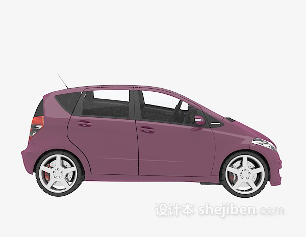 免费紫色汽车3d模型下载