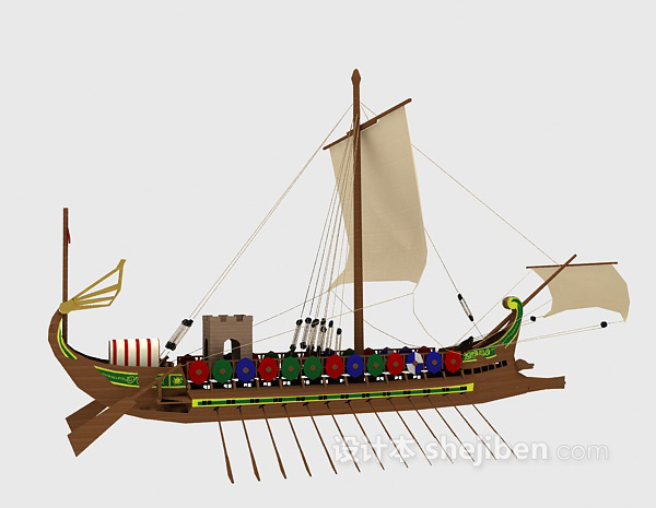 设计本赛船3d模型下载