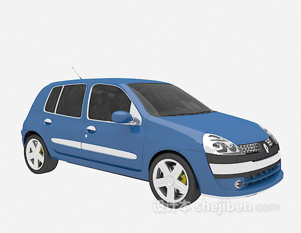现代风格蓝色小车3d模型下载