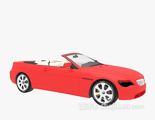 现代风格宝马红色跑车3d模型下载