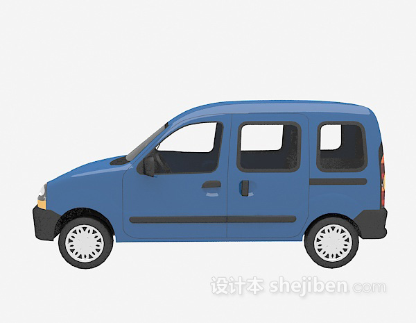 现代风格蓝色车的3d模型下载