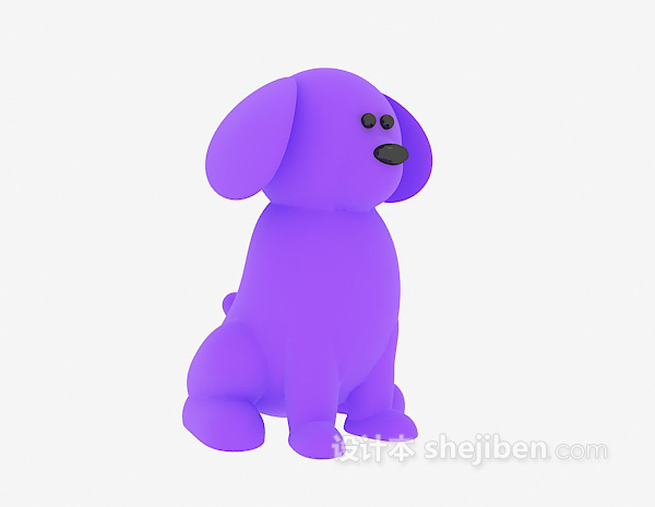设计本紫色小狗玩具3d模型下载