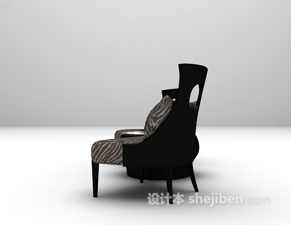 免费黑色桌椅3d模型下载