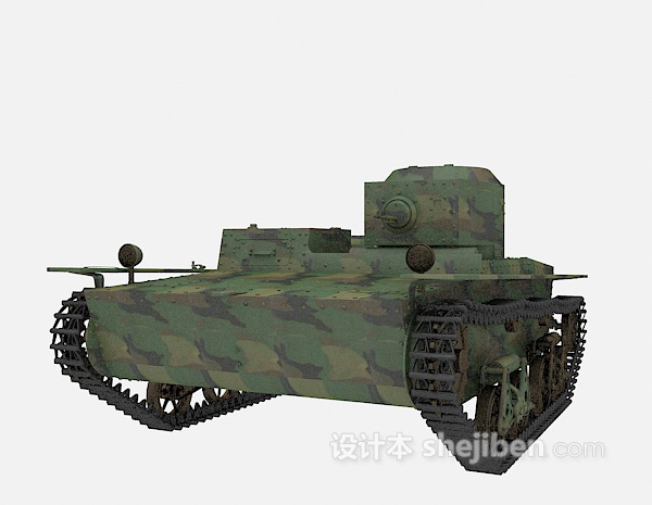 设计本坦克轻型3d模型下载
