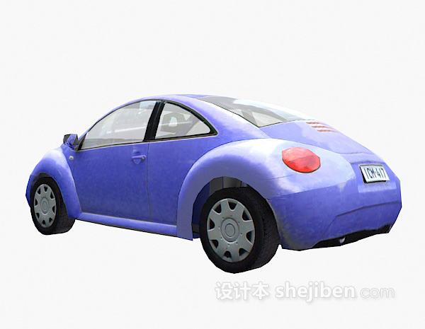 免费紫色车3d模型下载