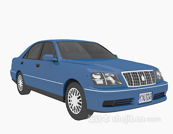 设计本免费蓝色汽车3d模型下载