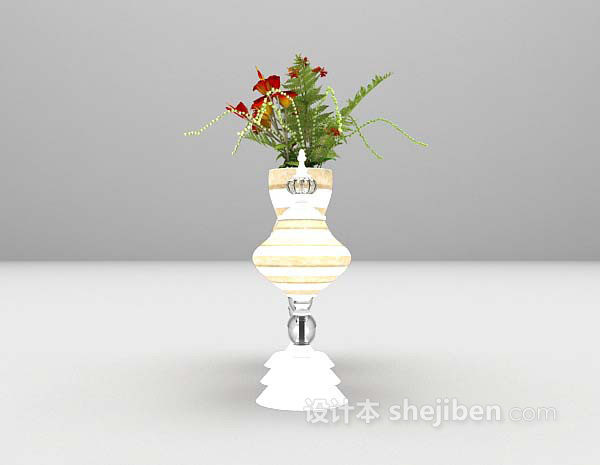 东南亚风格花瓶装饰3d模型下载