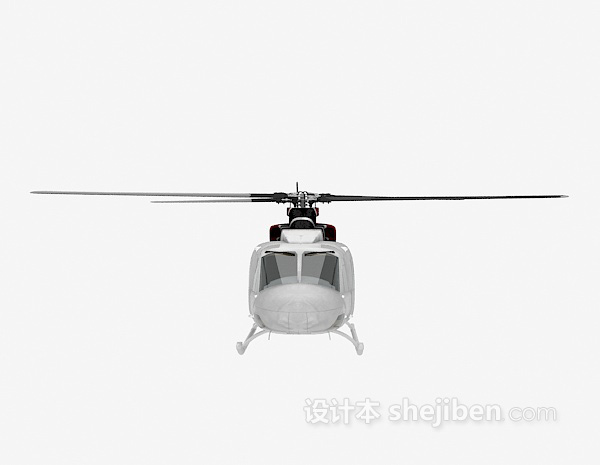 红色直升机3d模型下载